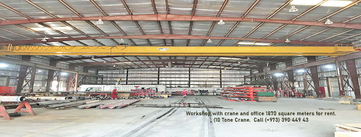 warehouse workshop with crane